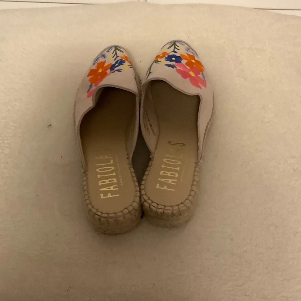 Floral Embroidered Espadrille Mules